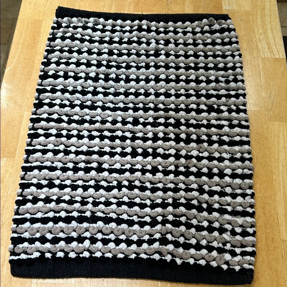 Black and Gray Striped Rug